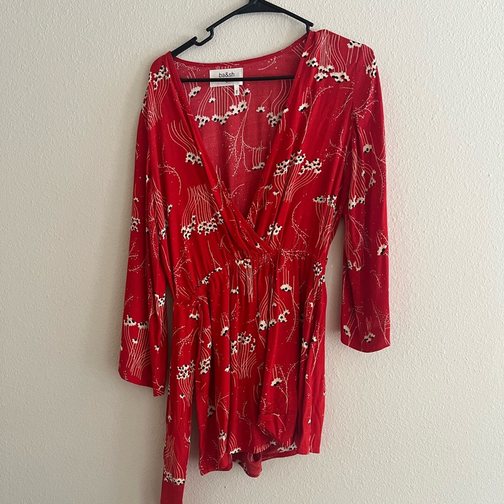 Nordstrom Red Floral Mini romper